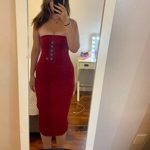 red bodycon zara dress